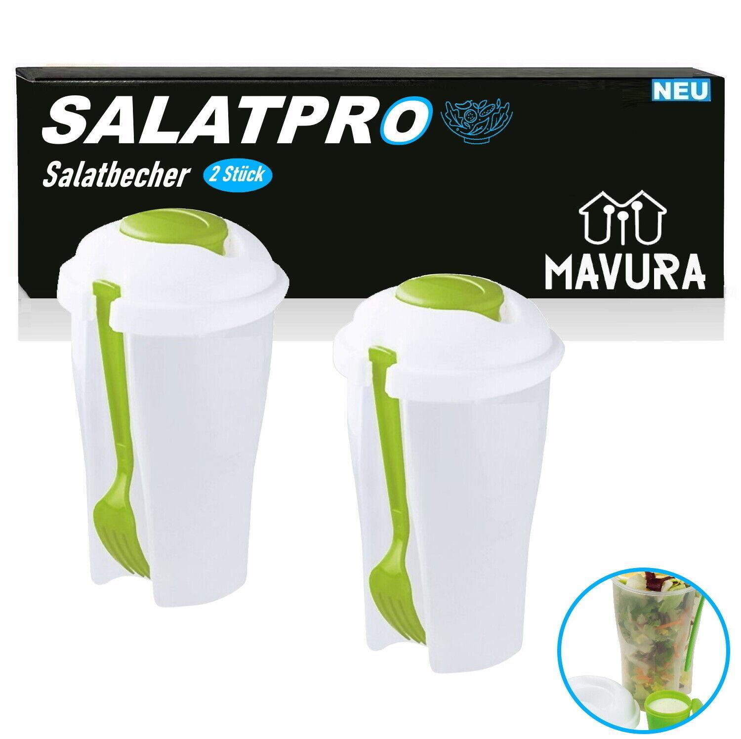 SALATPRO Salat To Go Salatbecher Salatbox mit Deckel Gabel [2er]