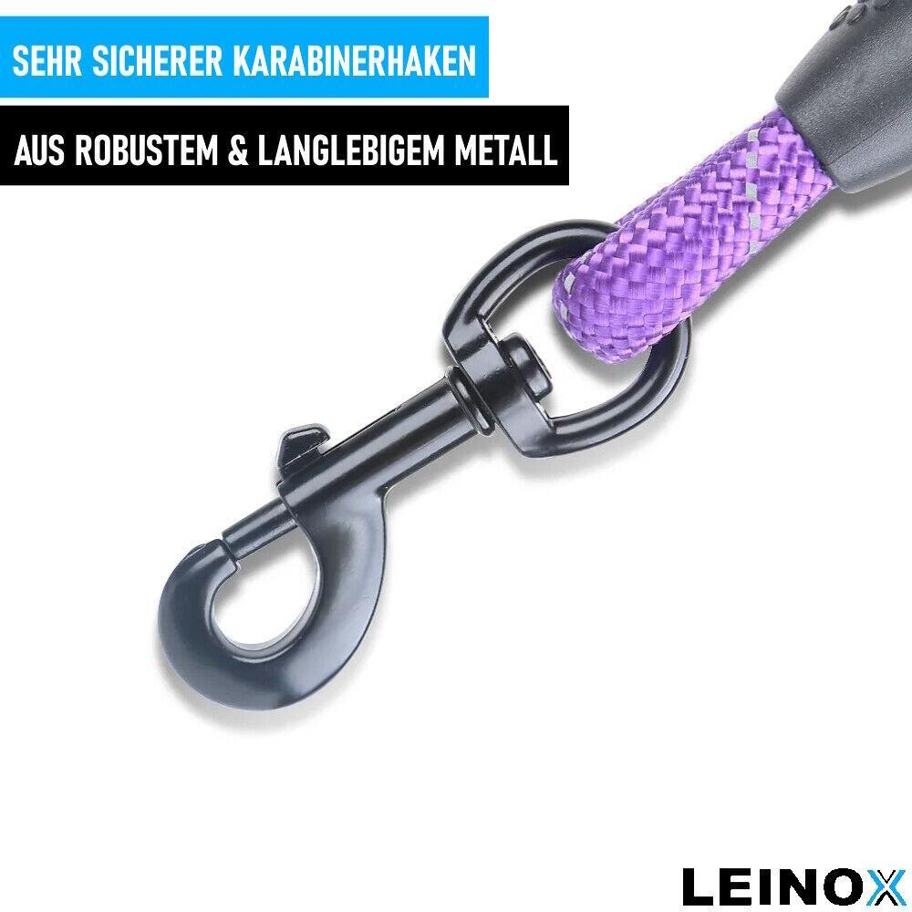 LEINOX reflektierende Hundeleine Trainingsleine Nylon Joggingleine weicher Griff
