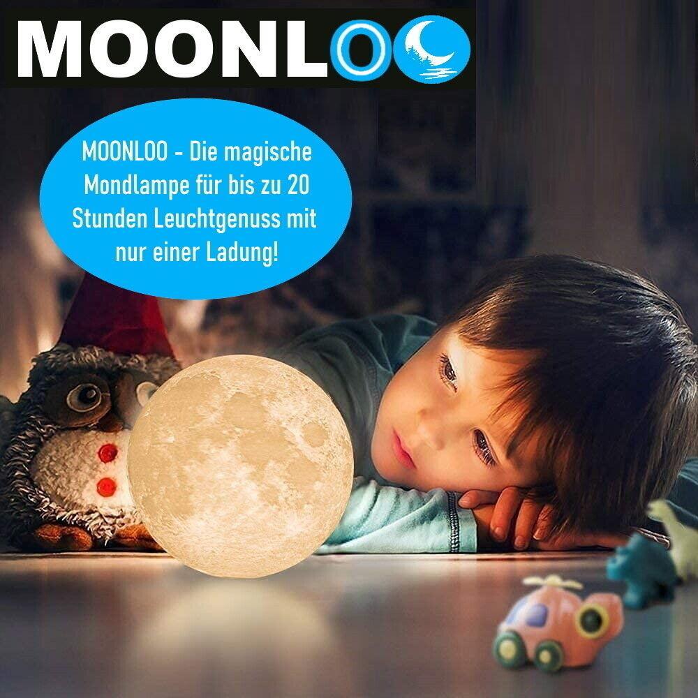 MOONLOO Mondlicht Mondlampe 3D LED Moon Light Nachtlicht Souch Sensor Nachtlampe