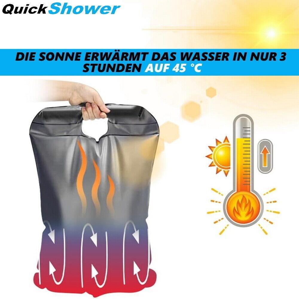 QUICKSHOWER Camping Dusche Solar Garten Reise Festival Outdoor Duschsack 20L