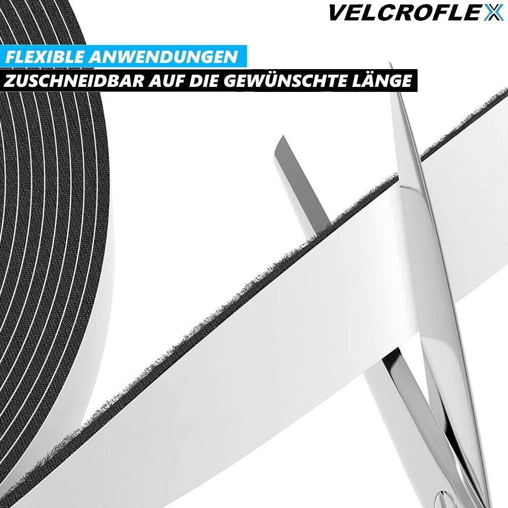 MLIVING Klettband Selbstklebend extra Stark Klettverschluss Klebeband schwarz