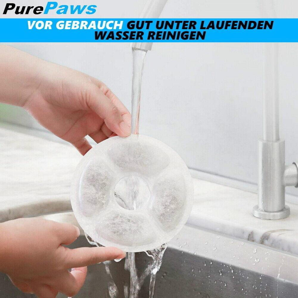 PurePaws Katzenbrunnen Filter Set Trinkbrunnen Wasserspender Ersatzfilter 6Stk