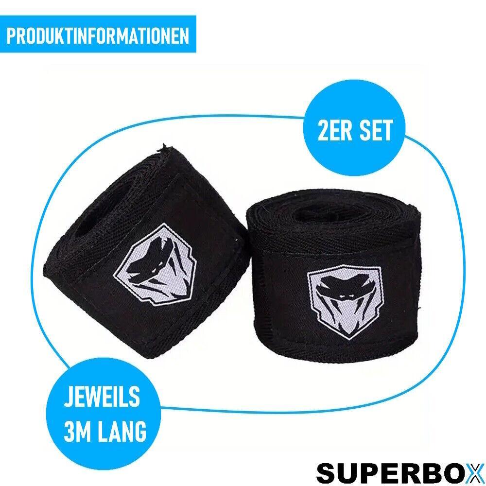 SUPERBOX Boxbandagen Handbandagen Boxen MMA Kickboxen Muay Thai Wraps 2er Set
