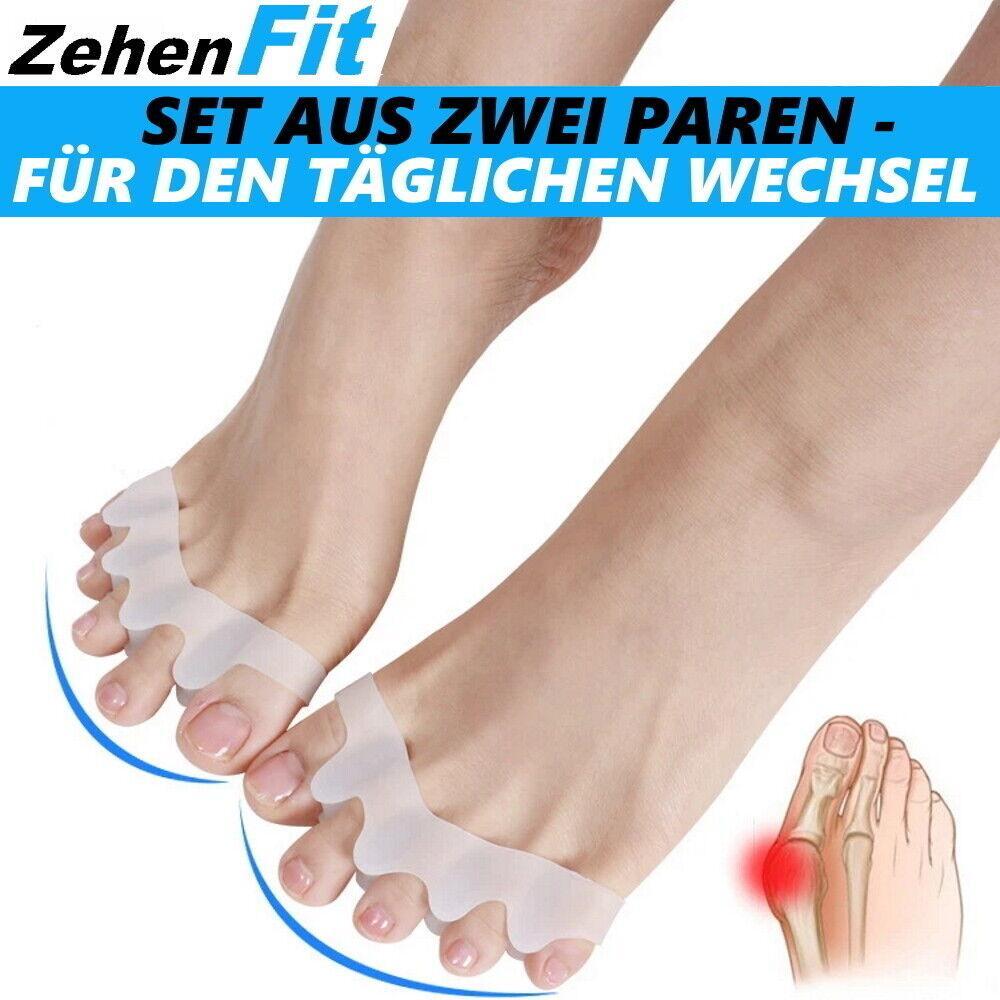 ZehenFit Zehenspreizer Schiene Hallux Valgus Bandage Zehentrenner [2 Paar]