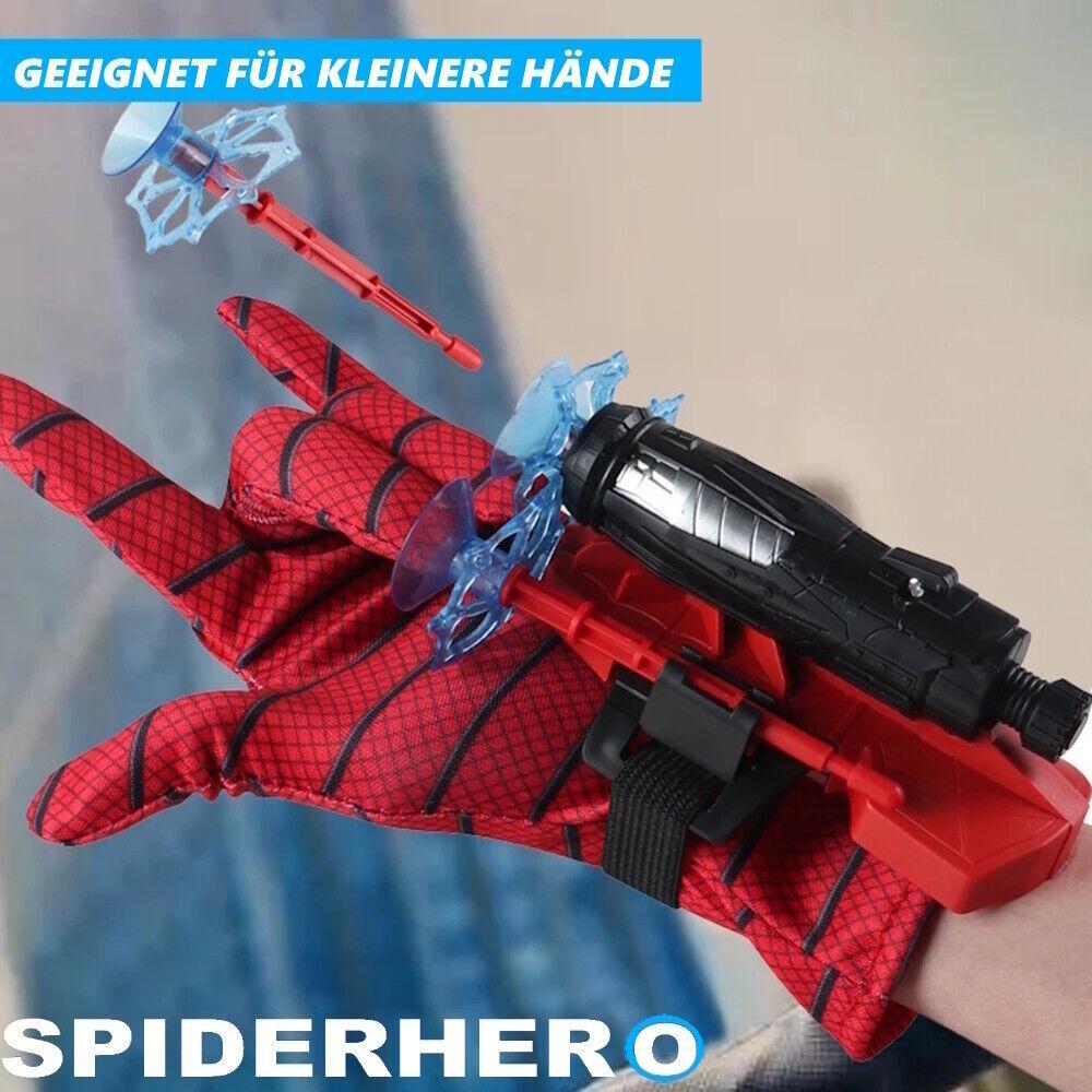 SPIDERHERO Spinnennetz Handschuhe Shooter Kostüm Dart Launcher Spider Blaster 2x