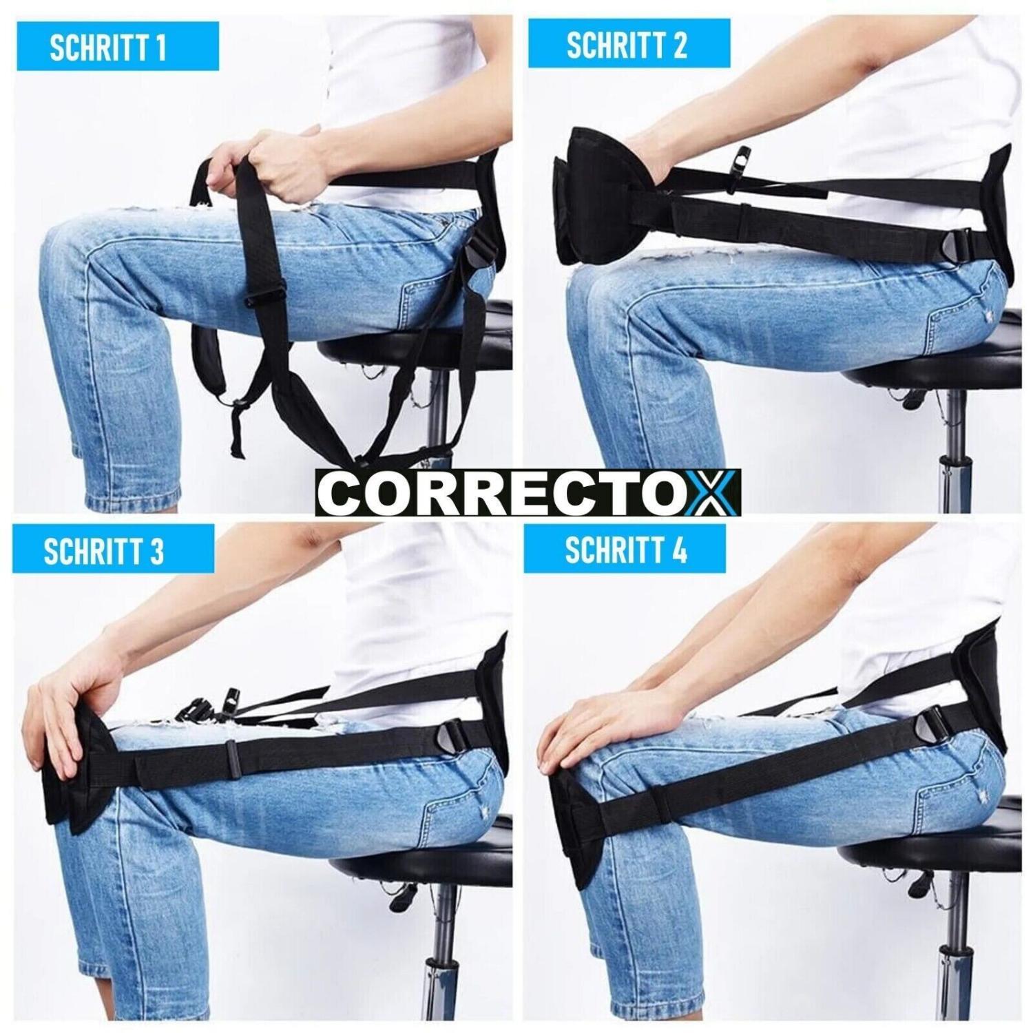 CORRECTOX Geradehalter Haltungstrainer Rückentrainer Rückengurt Sitztrainer