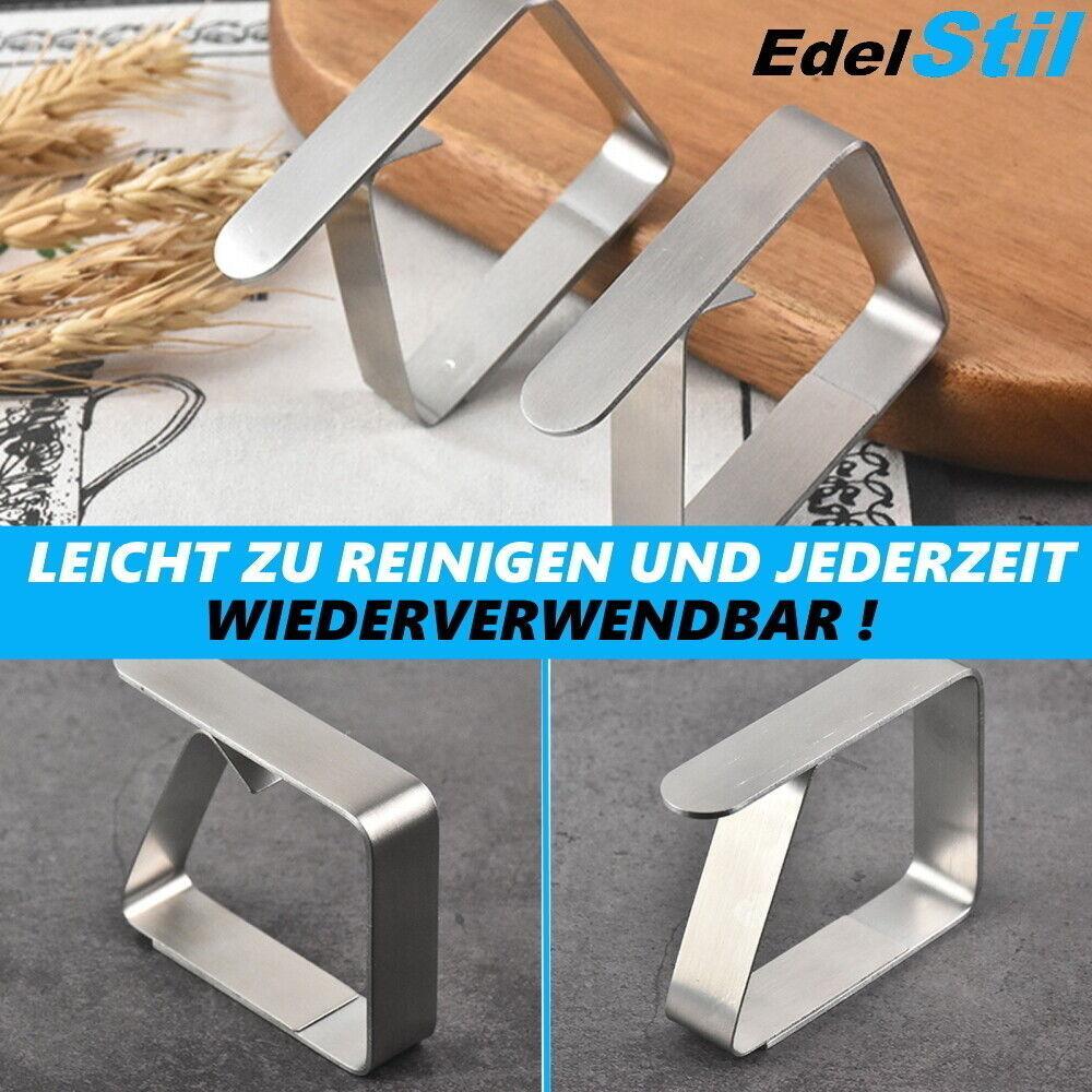 EdelStil Tischtuchklammern Tischtuchhalter rostfrei Edelstahl Tischklammern 8Set