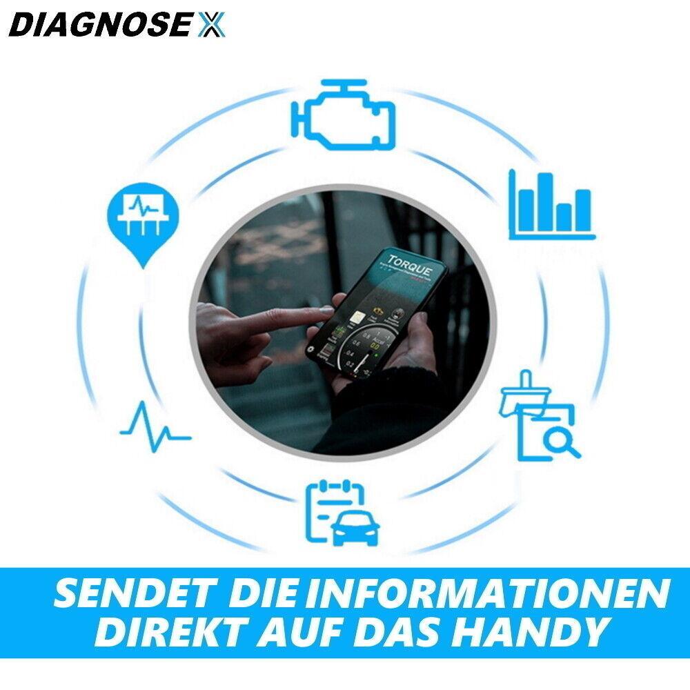 DIAGNOSEX Diagnosegerät Bluetooth OBD2 Autoscan iOS Iphone Windows Handy Adapter