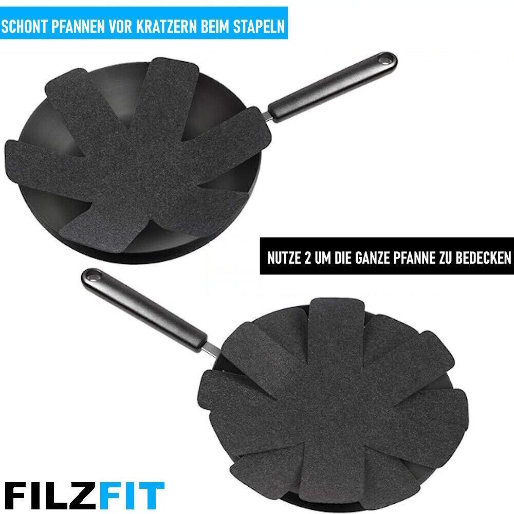 FILZFIT Pfannenschutz Filz Kratzschutz Stapelschutz Topfschoner Topfschutz 5er