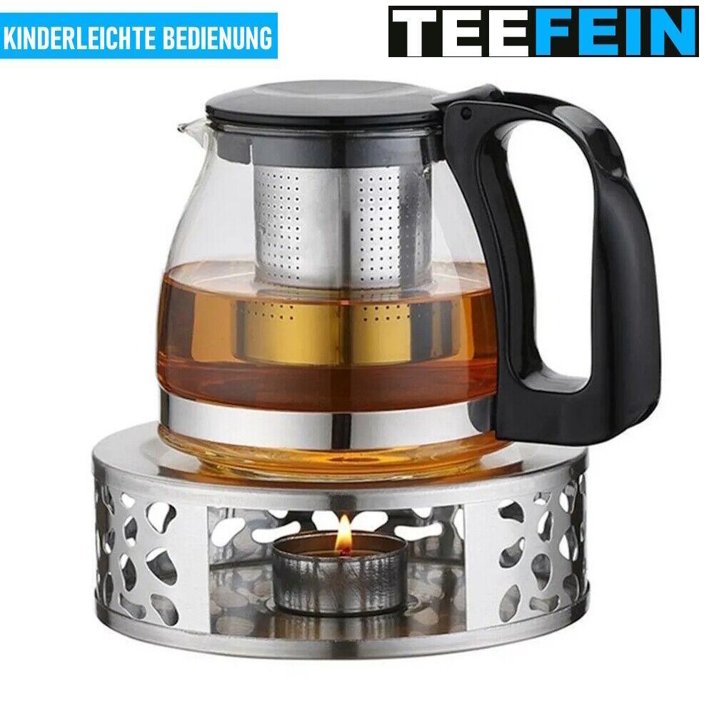 TEEFEIN Teewärmer Edelstahl Teekannenwärmer Stövchen Teeuntersetzer Kaffeewärmer