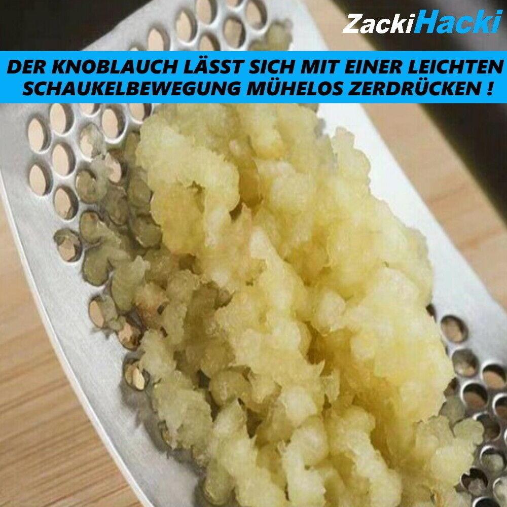 ZackiHacki Knoblauchpresse Edelstahl Knoblauchschneider Ingwer Knoblauch Crusher