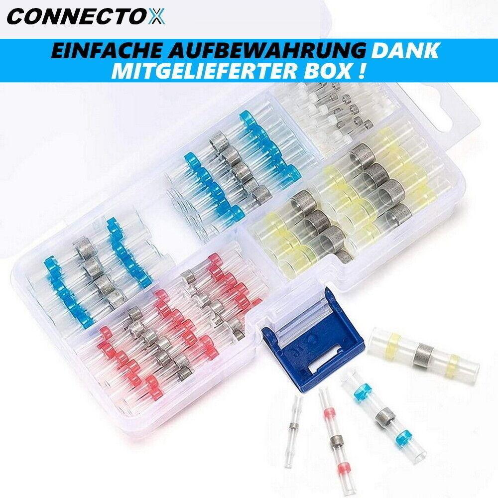 CONNECTOX Lötverbinder Set Schrumpfverbinder Schlauch Kabel wasserdicht 50Stück