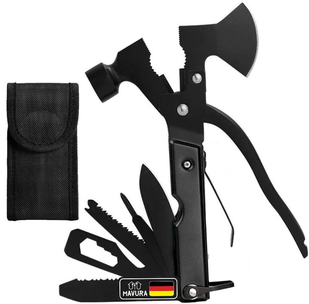GALVADOR Multifunktionswerkzeug Axt Hammer Zange Multitool Taschenmesser 17in1