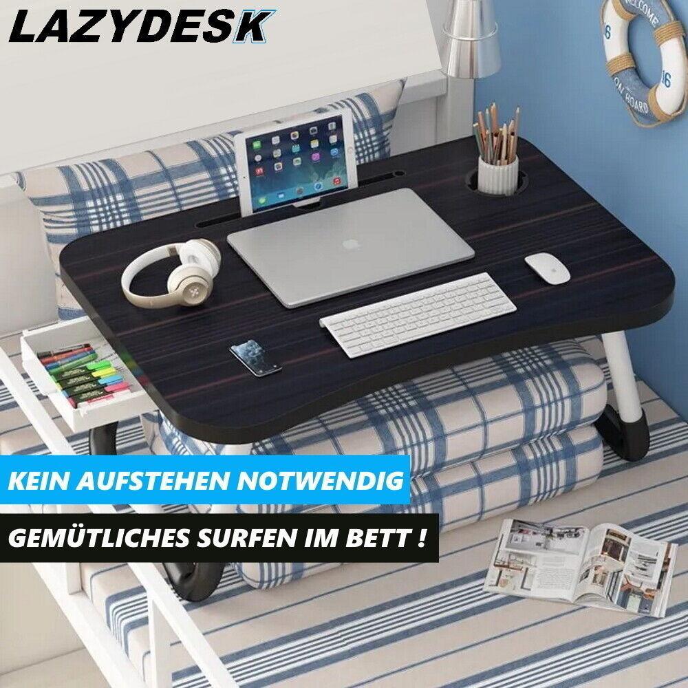 LAZYDESK Klappbarer Laptoptisch Betttisch Notebook Betttablett Frühstückstablett