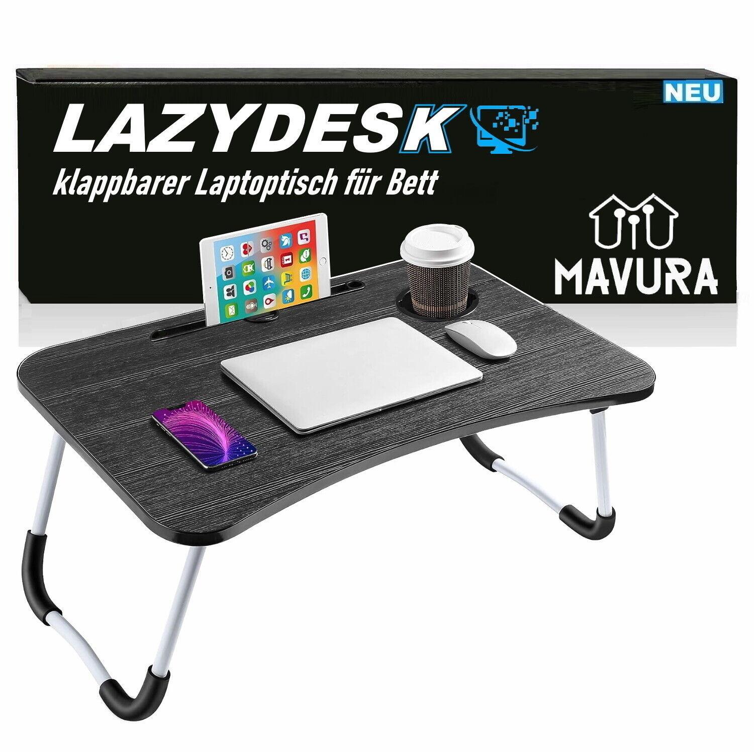 LAZYDESK Klappbarer Laptoptisch Betttisch Notebook Betttablett Frühstückstablett