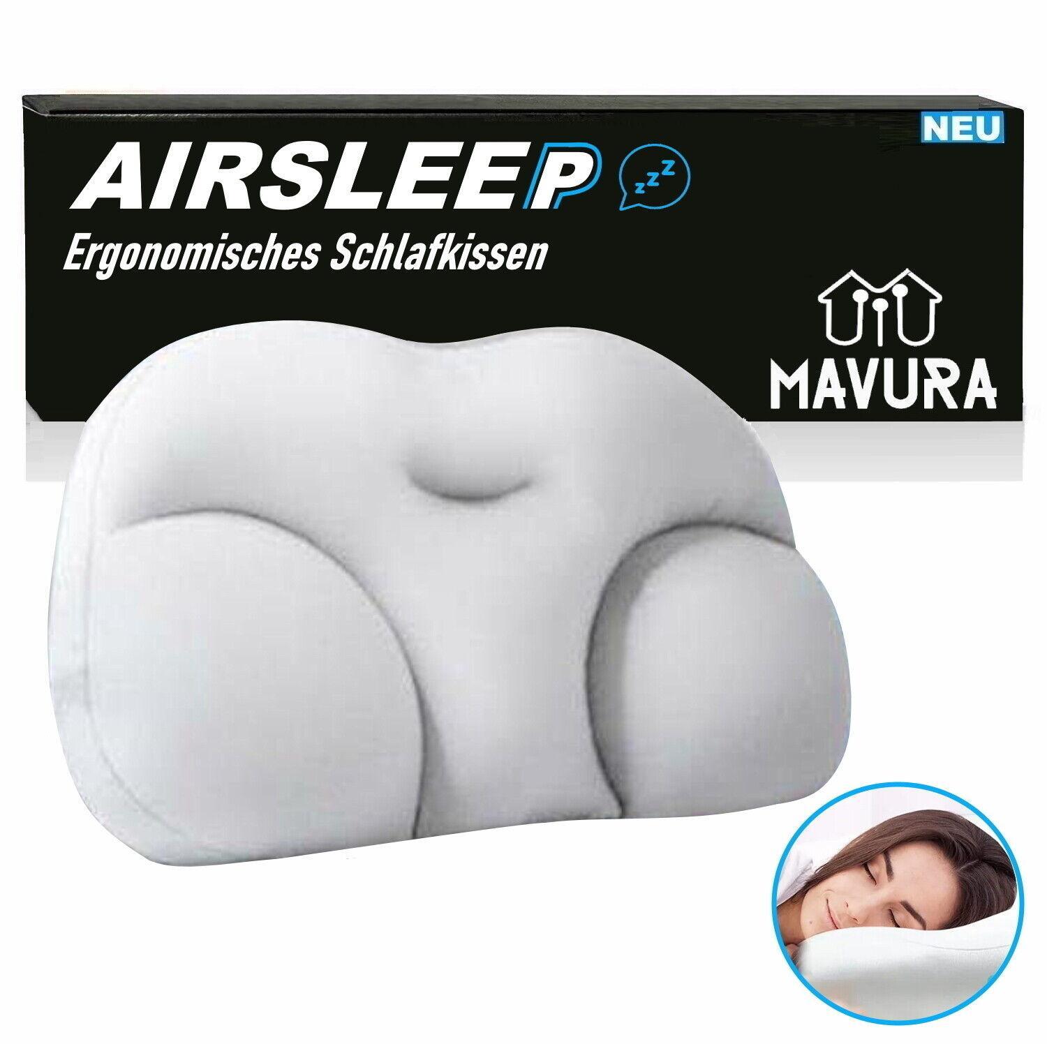 AIRSLEEP 3D Ergonomisches Schlafkissen Wolkenkissen rundum Kopfkissen Memory