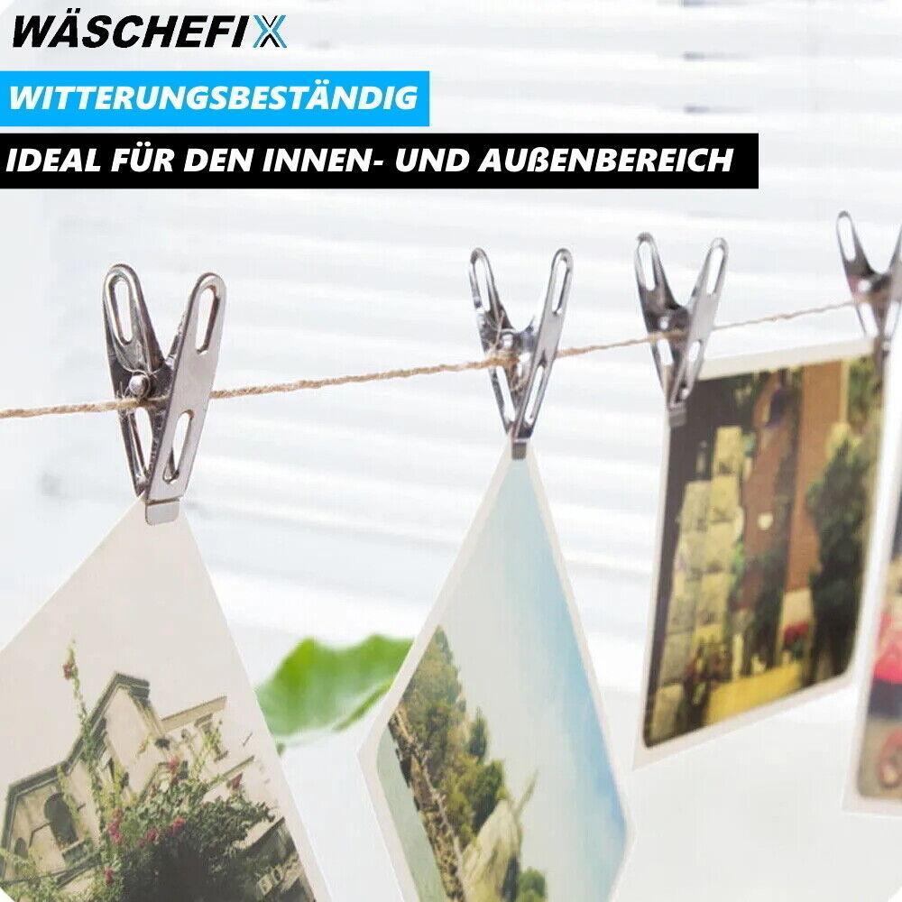 WÄSCHEFIX Edelstahl Wäscheklammern Set Edelstahlklammern Handtuchklemmen Wäsche