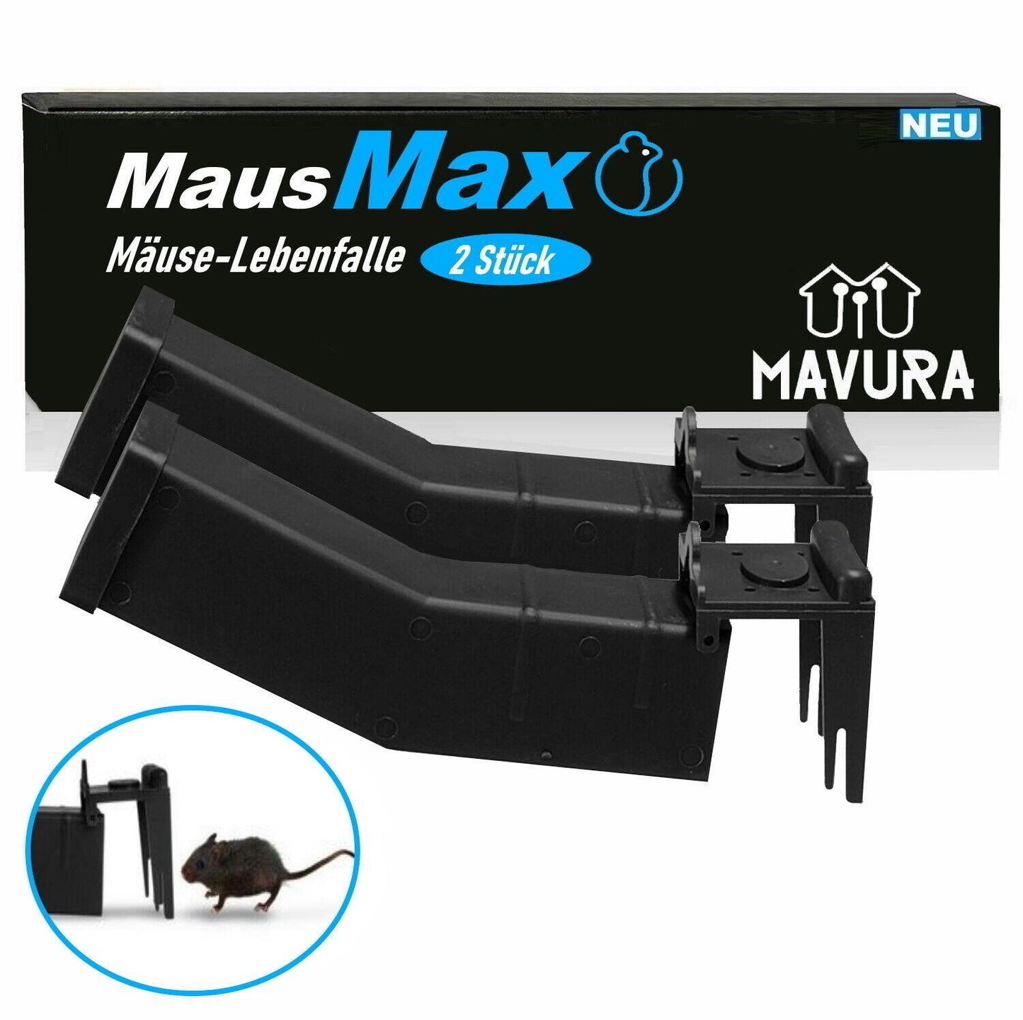 MausMax Mausefalle Lebend Falle Rattenfalle Mäusefalle Lebendfalle Maus Ratte 2x