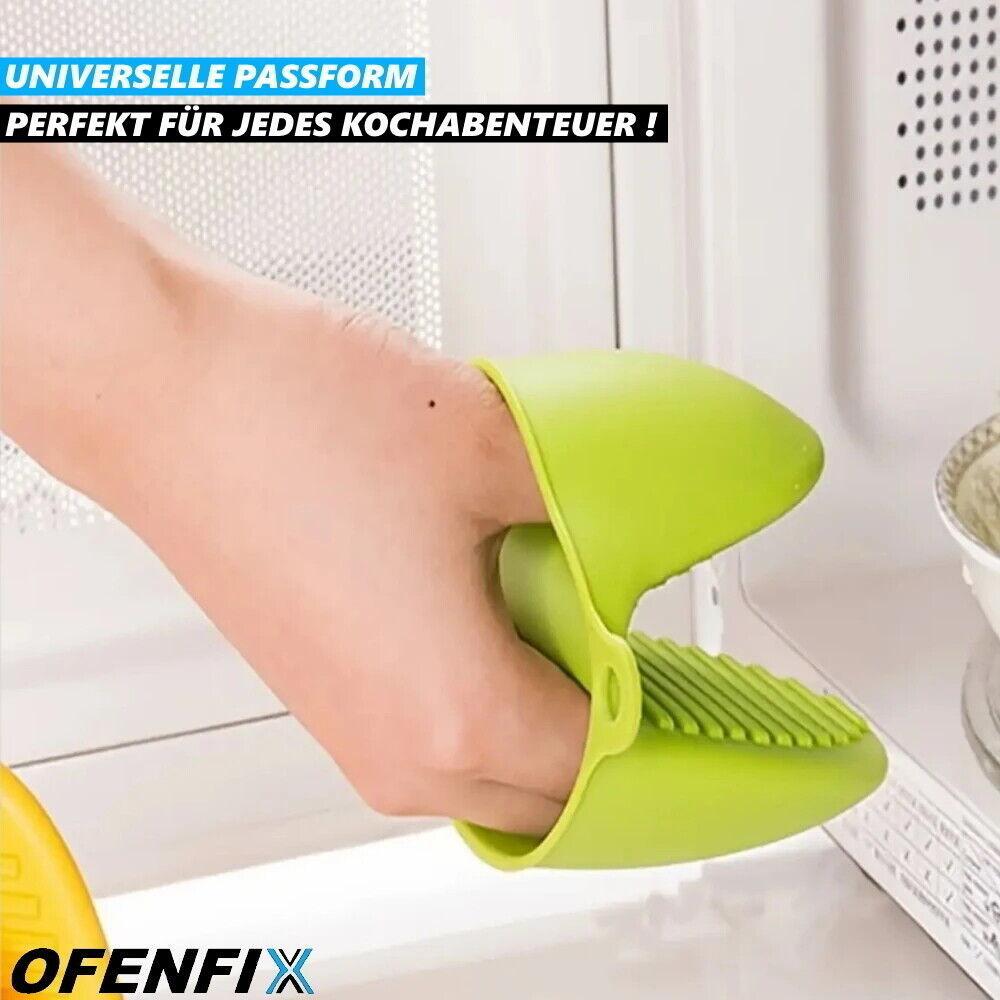 OFENFIX Ofenhandschuhe Topflappen Topfhandschuhe Kochhandschuhe Silikon [2 Stk]