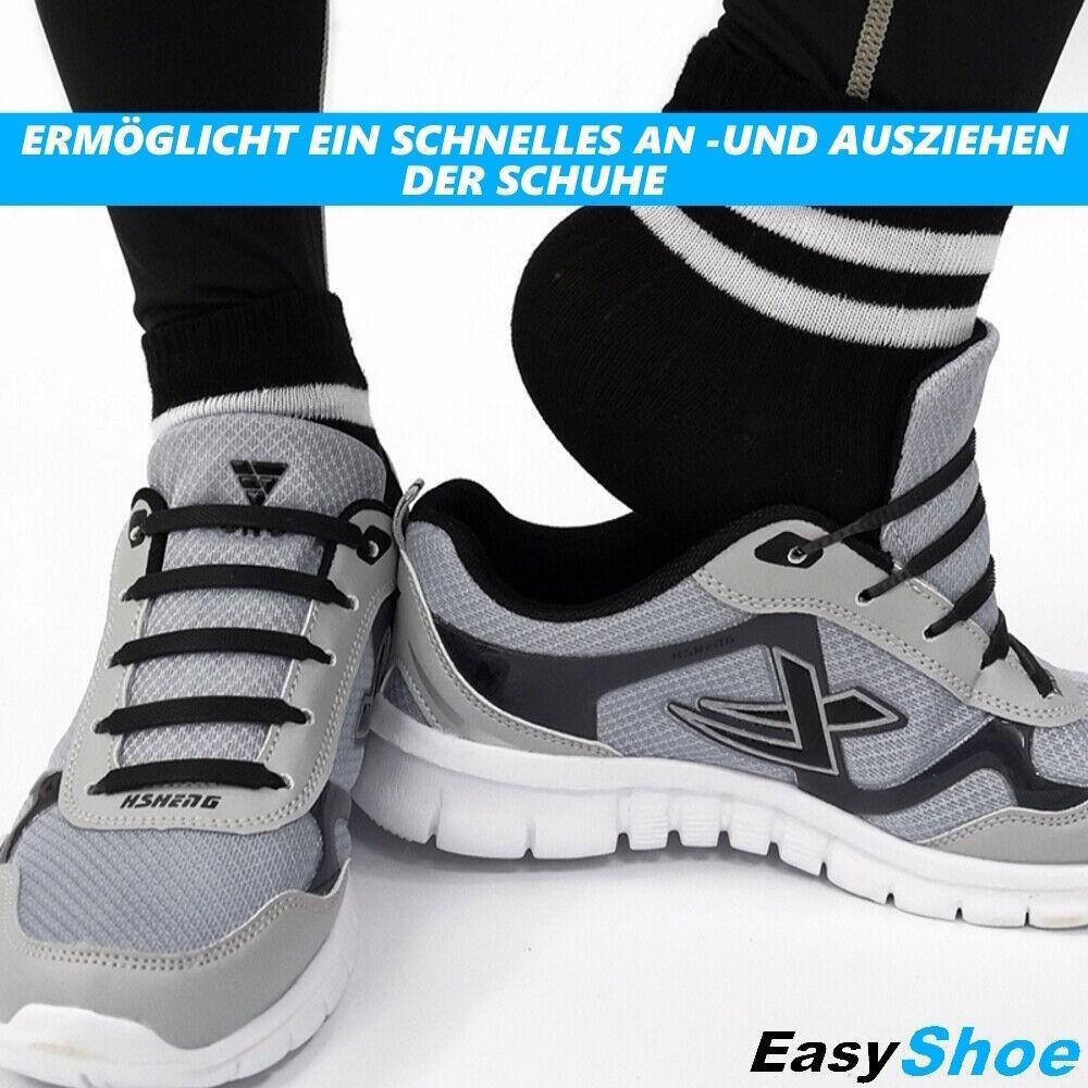 EasyShoe Silikon Schnürsenkel elastisch ohne binden Schnellverschluss Set Gummi