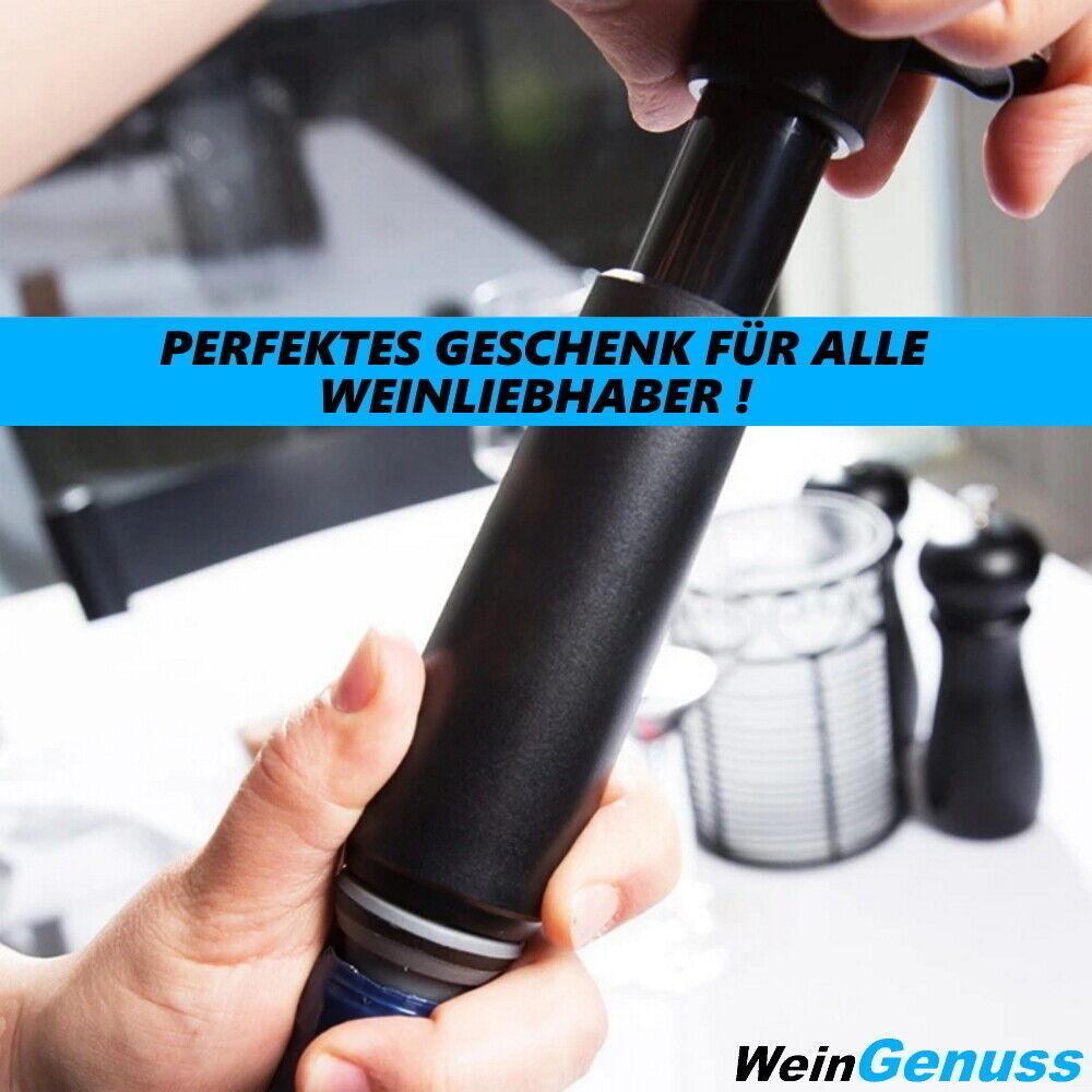 WeinGenuss Weinpumpe Wein Vakuumpumpe Weinstopfen Flaschenverschluss 2 Stopfen