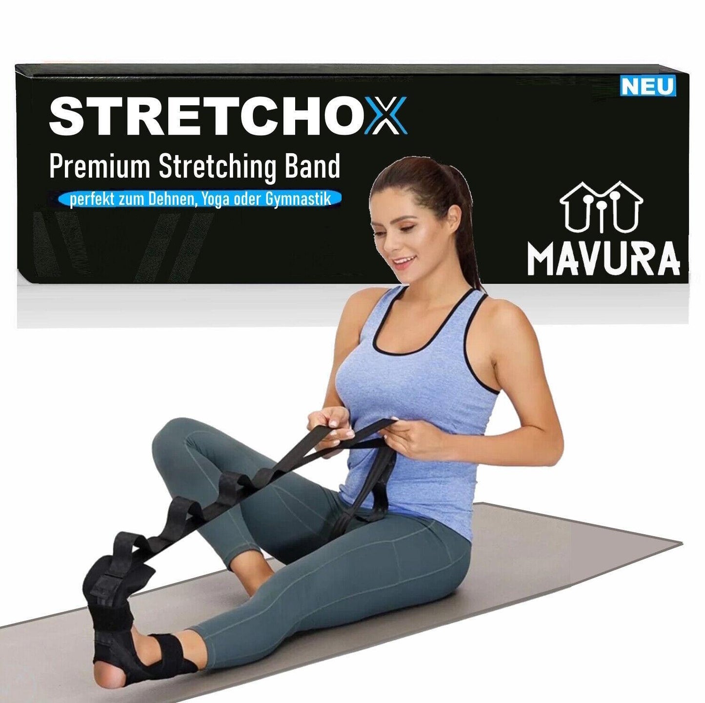 STRETCHOX Stretching Band Yoga Fitness Bein Fuß Dehnung Gurt Stretch Belt Belt