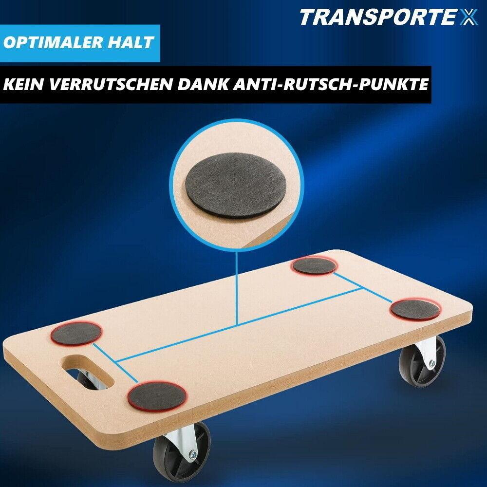 TRANSPORTEX Transportwagen Transportkarre Plattformwagen bis 200kg Anti-Rutsch