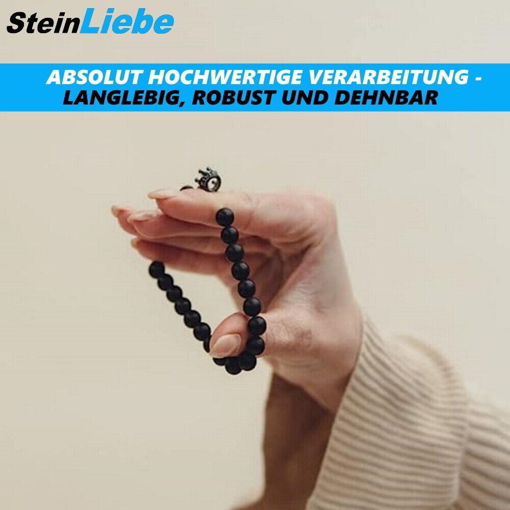 SteinLiebe Partner Armband King Queen Anhänger Set Perle Krone Marmor Optik