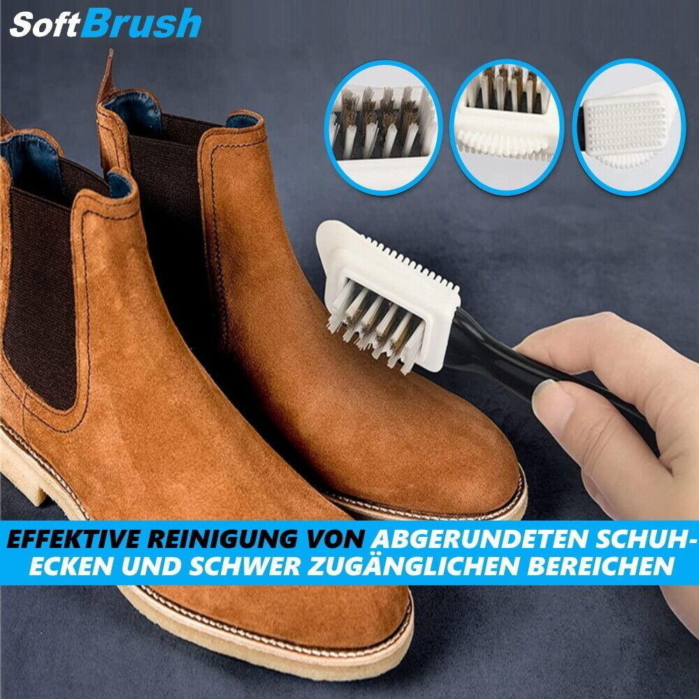 SOFTBRUSH Schuhbürste Glanzbürste Schmutzbürste Raulederbürste für Schuhe, Leder