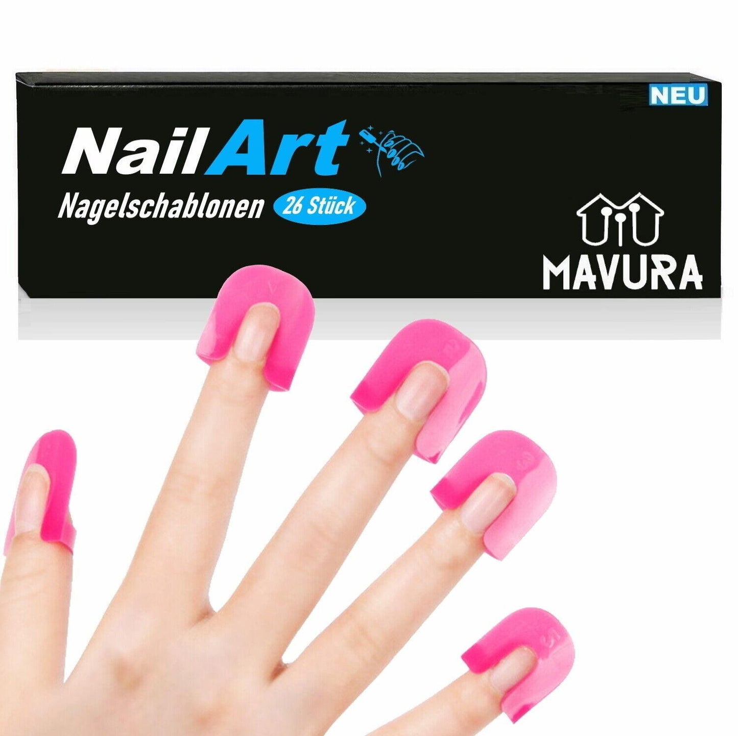 NailArt Nagellack Schablone Lackierhilfe Muster Nagelstempel wiederverwendbar