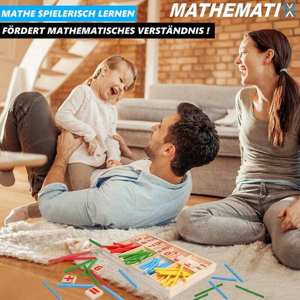 MATHEMATIX Rechenstäbchen Holz Zählstäbchen mathematisches Zahlenlernspielzeug