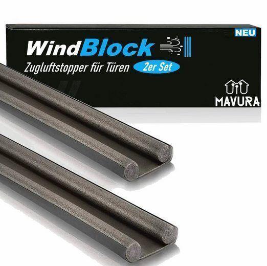 WINDBLOCK Zugluftstopper Türbodendichtung Windstopper Dichtung Isolierung 2erSet