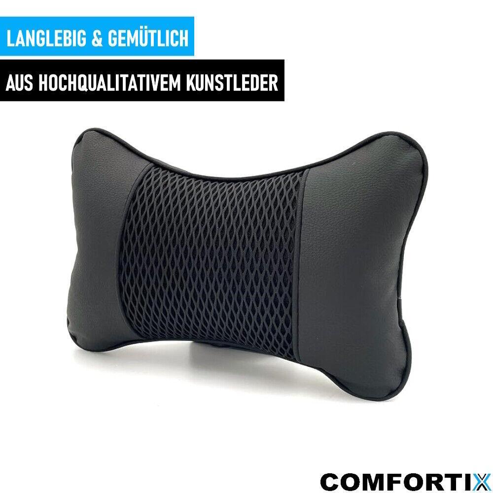COMFORTIX Auto KFZ Kopfstützen Kissen Nackenstütze Nackenkissen Kopfkissen Leder