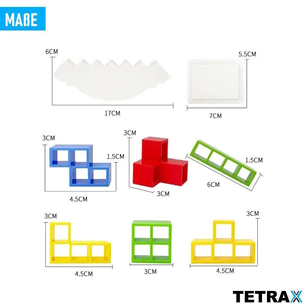TETRAX Tower Balance Spiel Kinder Stapelspiel Turm Schaukelstapel Spielzeug 32tl