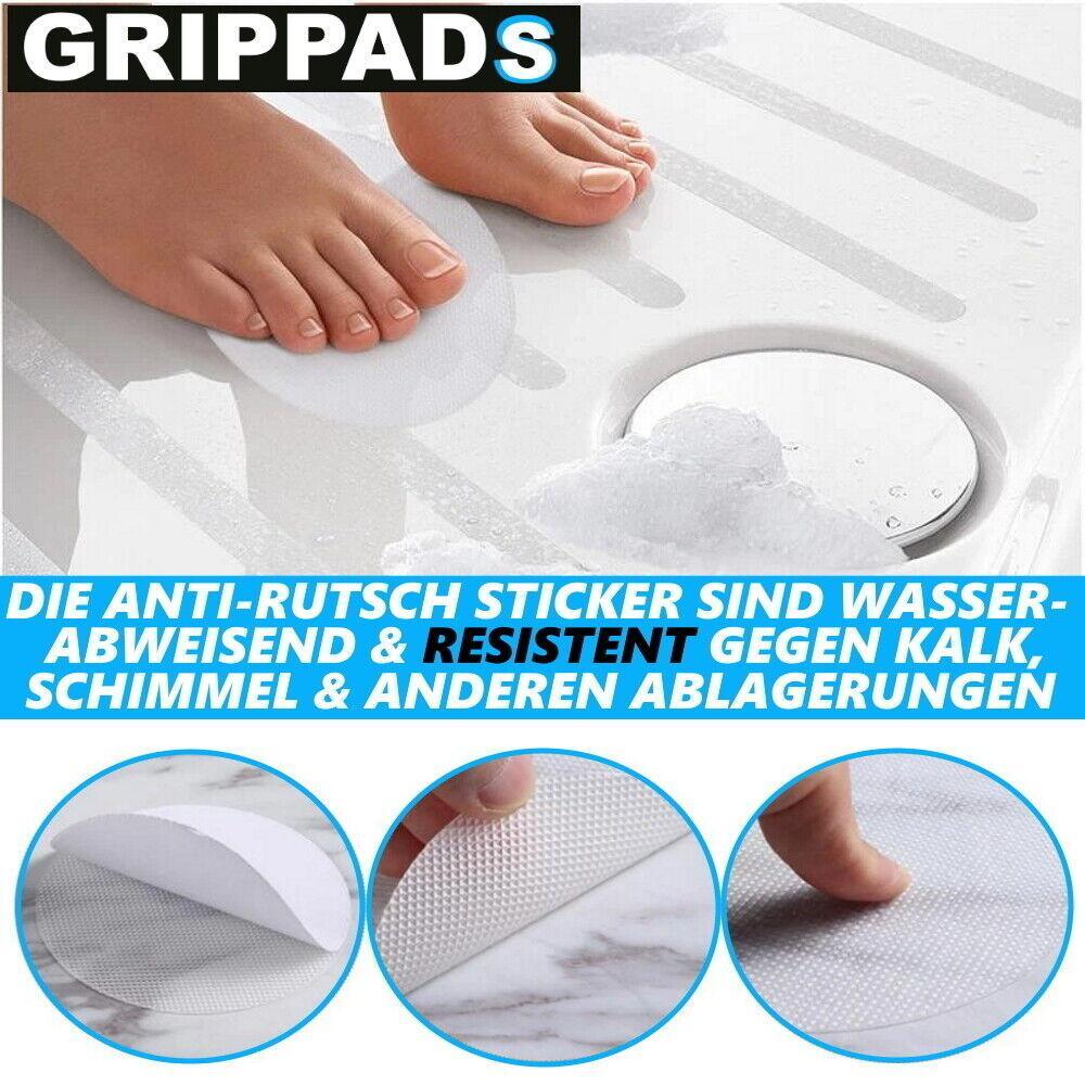 GRIPPADS Anti-Rutsch Aufkleber Badewanne Dusche XXL Sticker Streifen Pads 18x