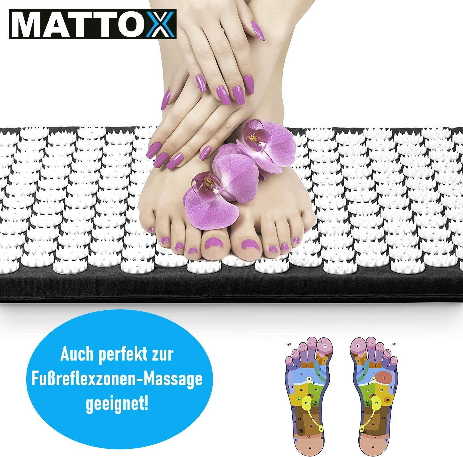 MATTOX Akupressurmatte Fakirmatte Nagelmatte Entspannung Yoga Matte Kissen 2in1