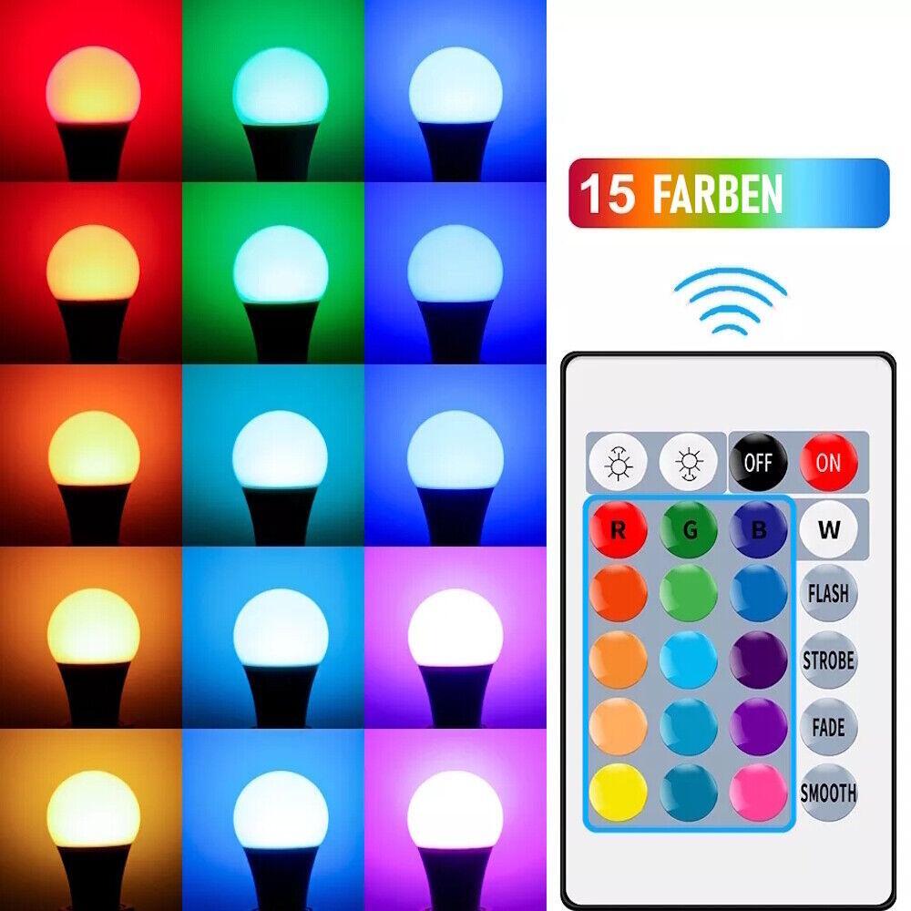 FIREFLY RGB Birne Farbwechsel Lampe Bunte LED Glühbirne Dimmbar m. Fernbedienung