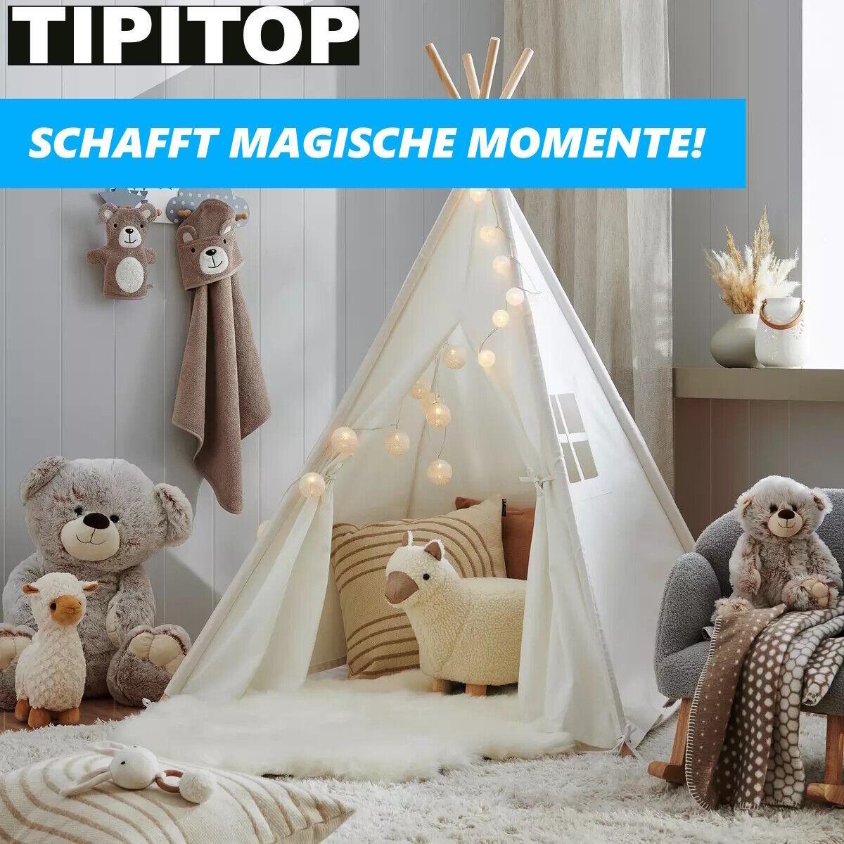 TIPITOP Kinder Tipi Zelt Tippi Spielzelt Kinderzelt Kinderzimmer mit Fenster