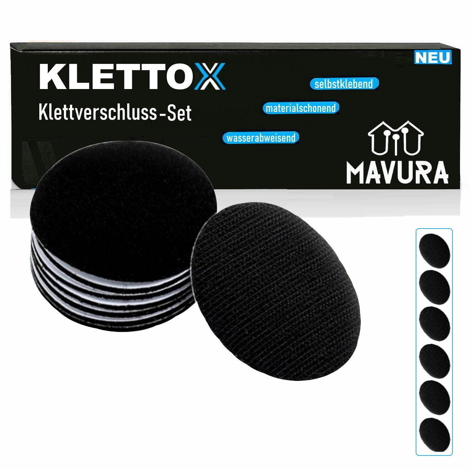 KLETTOX Klettpads Klettverschluss Klettband Klettpunkte selbstklebend rund 6er