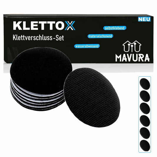 KLETTOX Klettpads Klettverschluss Klettband Klettpunkte selbstklebend rund 6er
