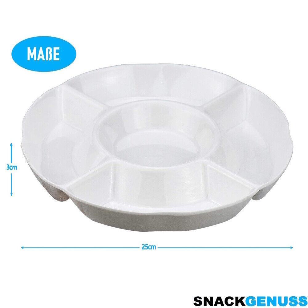 SNACKGENUSS Snackteller Snackschalen Serviertablett Snacktablett Dipschalen 2er