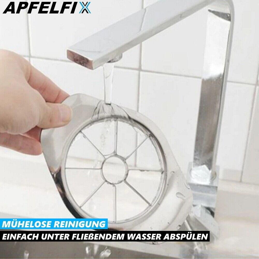APFELFIX Edelstahl Apfelteiler Apfelschneider Birnenteiler Obstteiler Entkerner