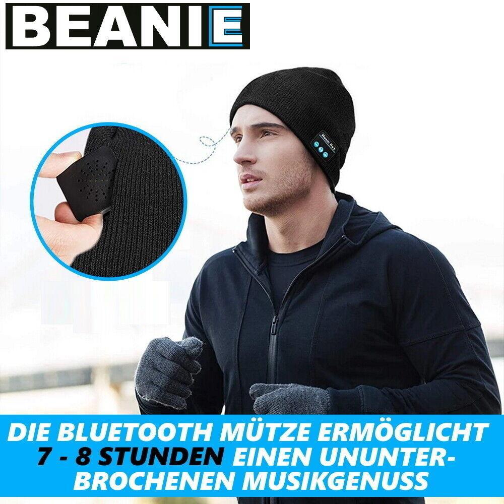 BEANIE Wireless Bluetooth Mütze Headset Stereo Kopfhörer Freisprech waschbar