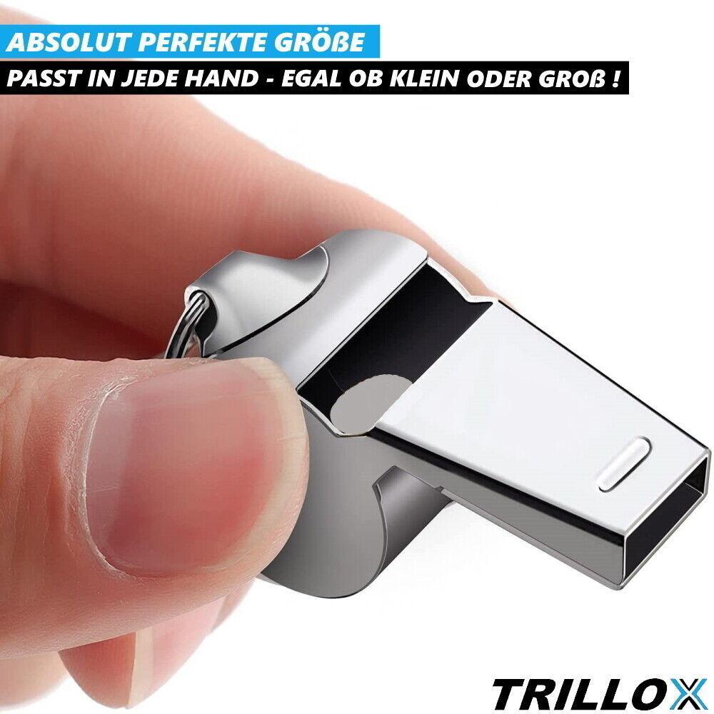 TRILLOX Trillerpfeife Set Schiedsrichterpfeife Metall Notfallpfeife Signalpfeife