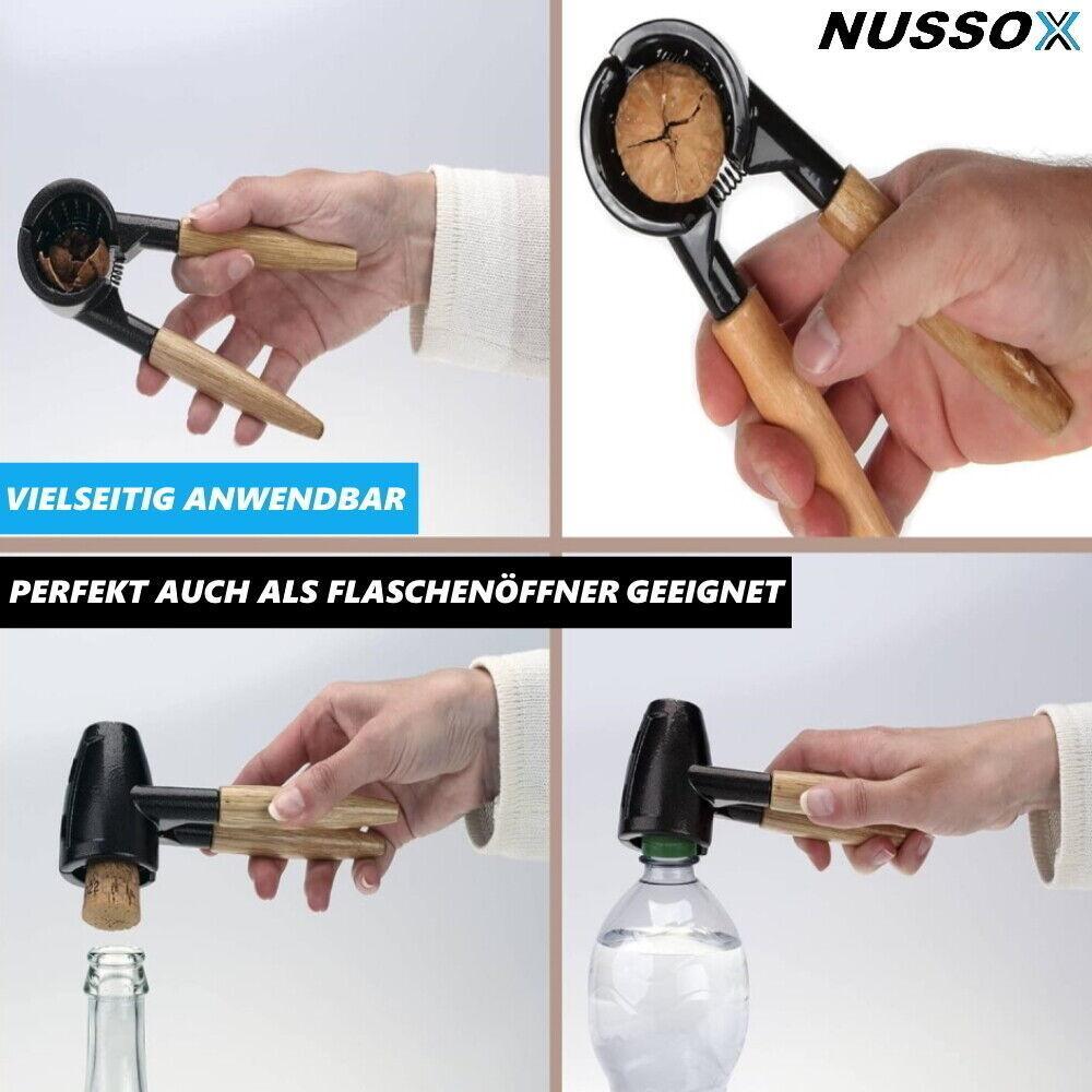 NUSSOX Nussknacker Nussbrecher Nussöffner Nusszange Walnüsse Haselnuss Holzgriff