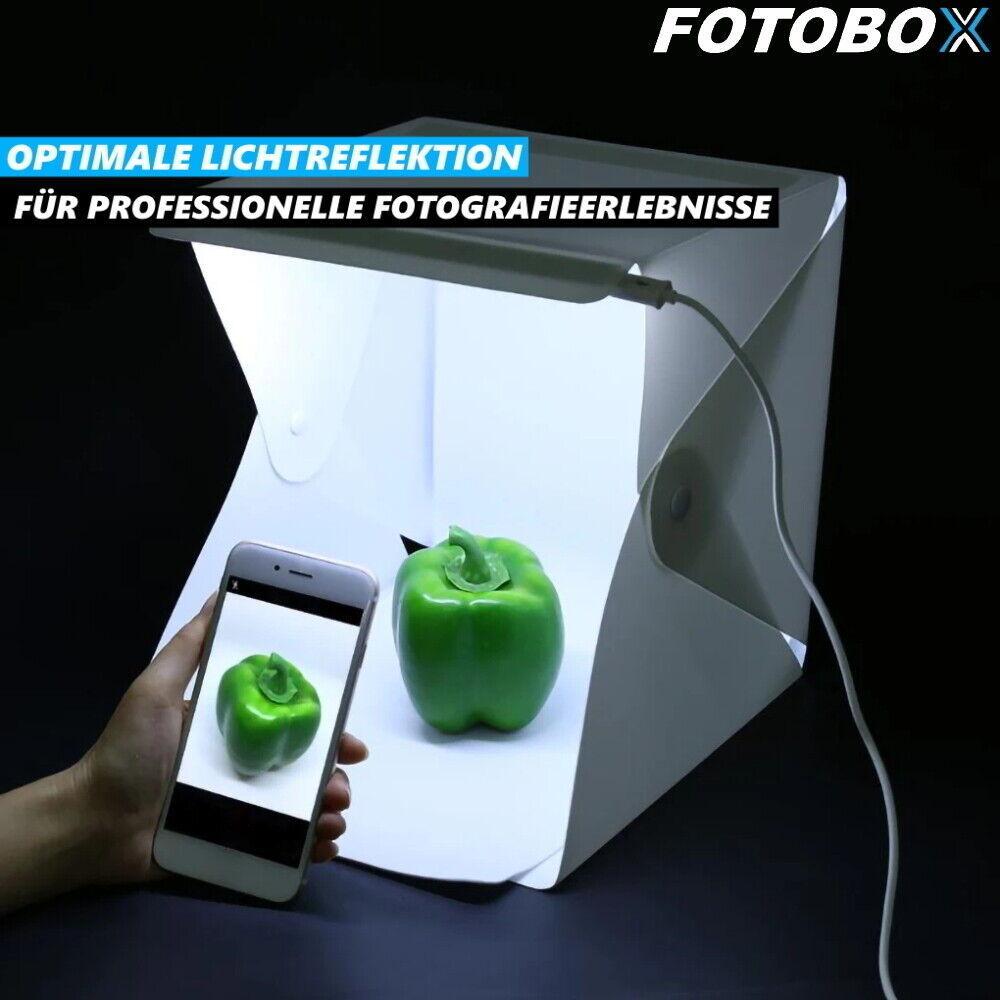 FOTOBOX LED Fotostudio Faltbare Fotobox Fotozelt Lichtbox Minikasten beleuchtet