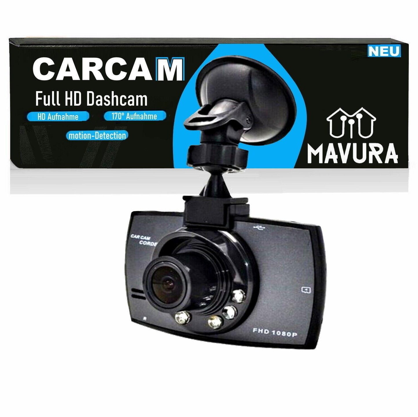 CARCAM DASHCAM FULL HD AUTO LKW TAXI 1080P RECORDER KFZ KAMERA NACHTSICHT KFZ