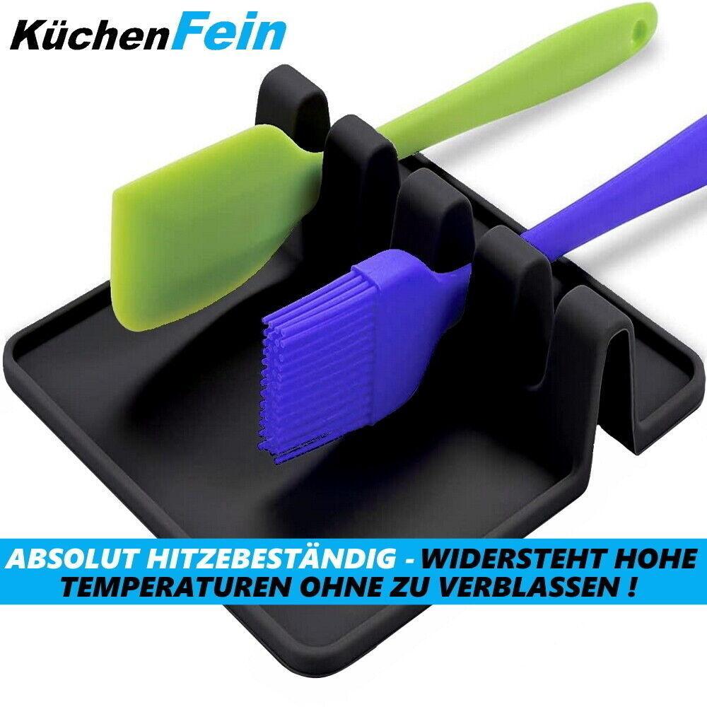 KÜCHENFEIN Löffel Ablage Abtropfgestell Kochlöffel Halter Silikon Kellenablage