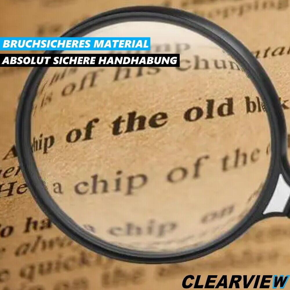 CLEARVIEW Handlupe XXL Lupe Leselupe Vergrößerungsglas Lesehilfe Senioren Kinder