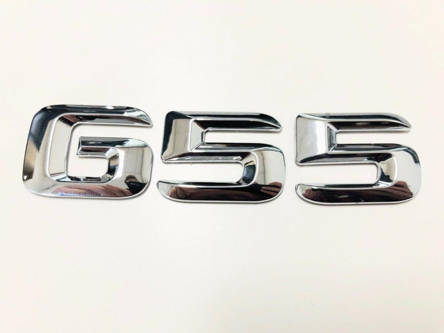 G55 Schriftzug G 55 Emblem Mercedes-Benz Aufkleber Chrom Silber AMG
